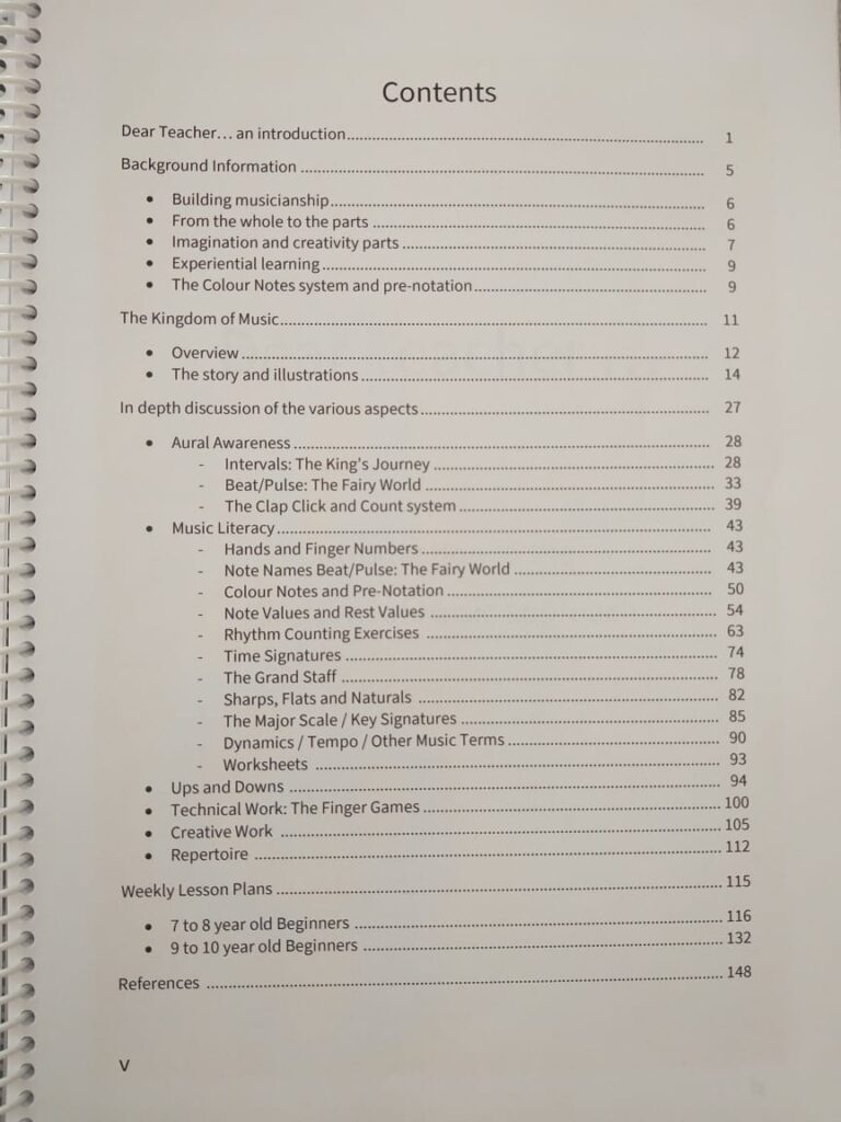 Teacher's Manual Table of Contents